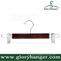 Brown Wooden Pant Hanger with Matel Hook/Clip